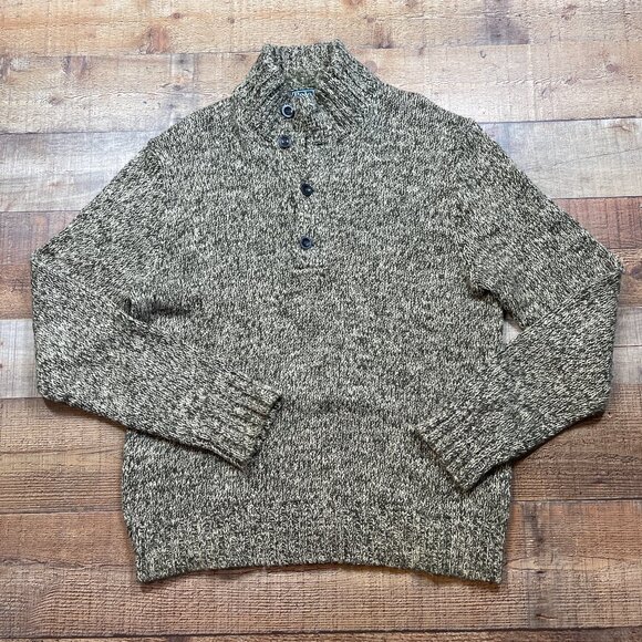 Men's Polo Ralph Lauren Green & Cream 3 Button Sweater size Large - Picture 1 of 4